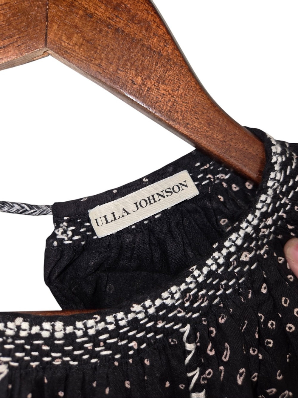 Ulla Johnson Feroz Mini Dress Sz 4 Black Boho Prairie Designer - Picture 8 of 9